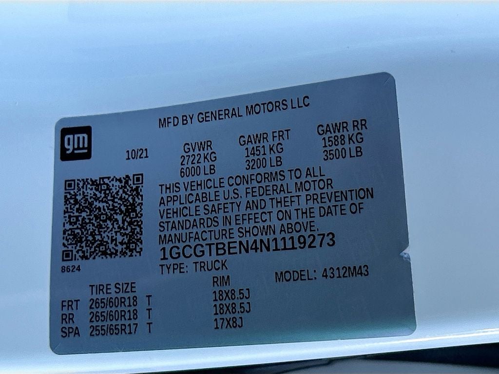 2022 Chevrolet Colorado 4WD Work Truck