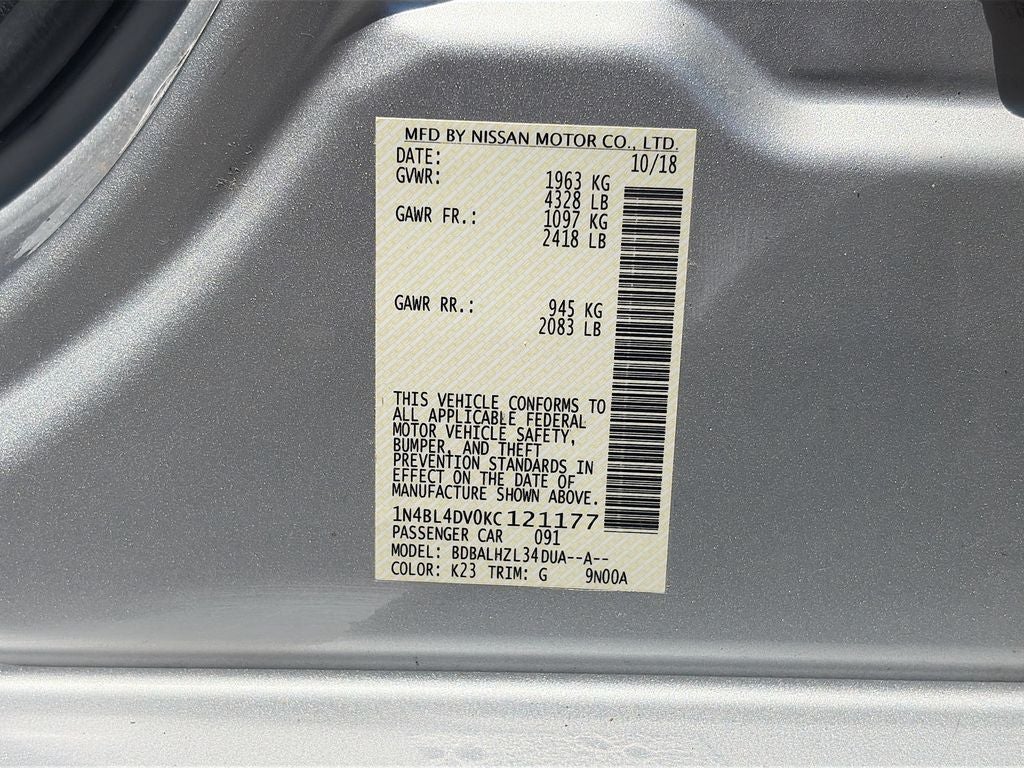 2019 Nissan Altima 2.5 SV