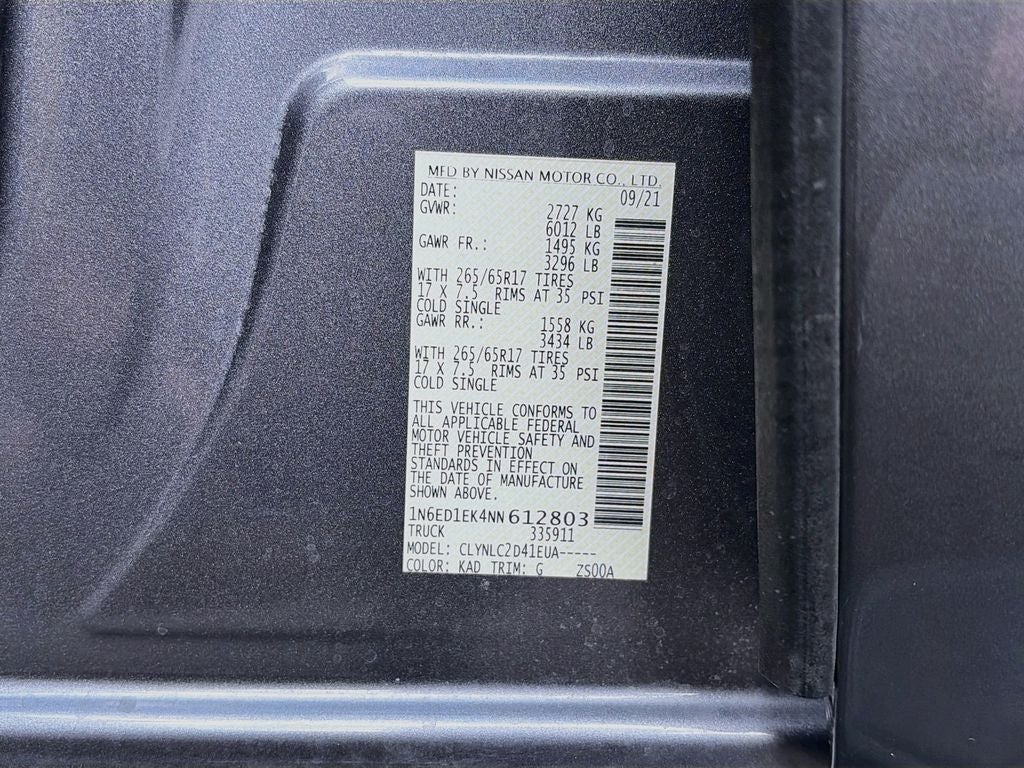 2022 Nissan Frontier SV