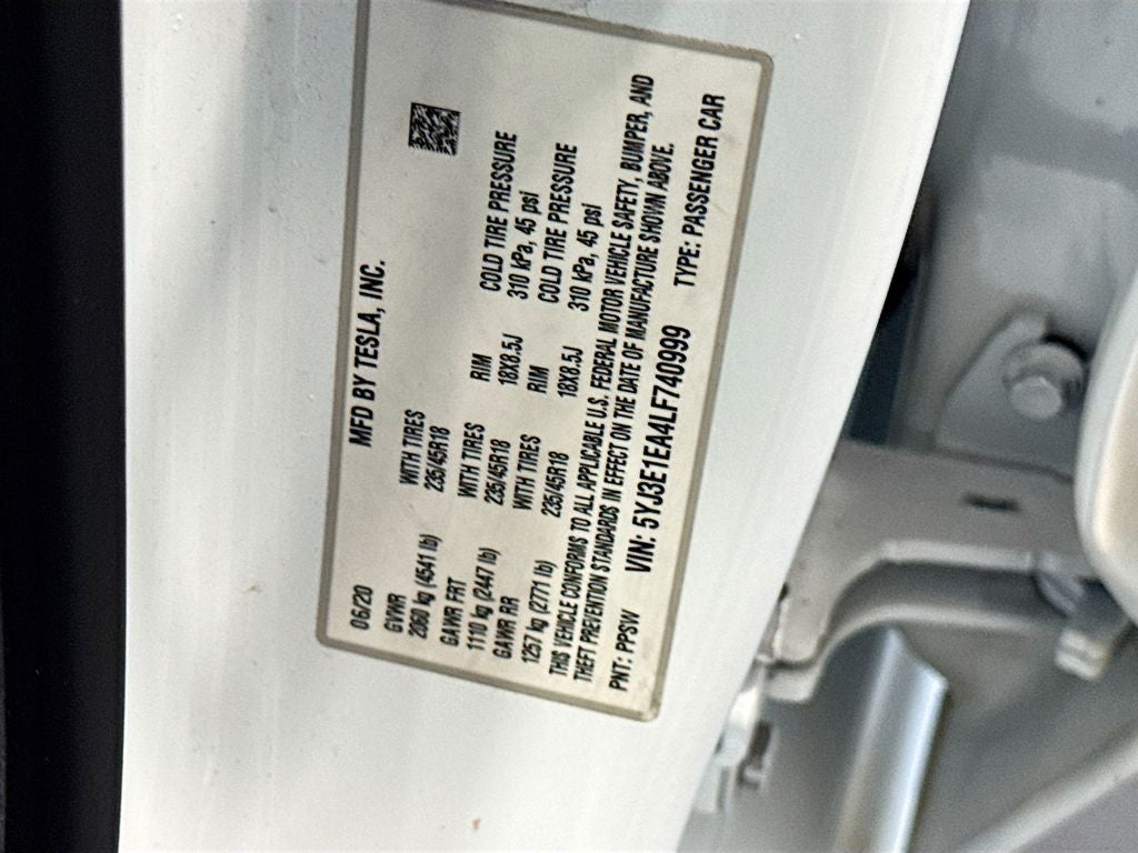 2020 Tesla Model 3 Standard Range